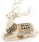 Winter White Resting Deer Statue, Christmas Indoor Home Decor, Holiday Deer Decor